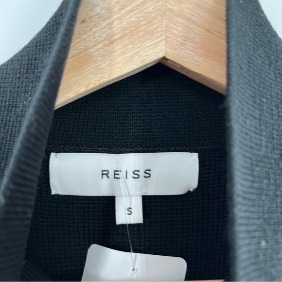 REISS black bomber jacket with suede panel - Picture 5 of 6